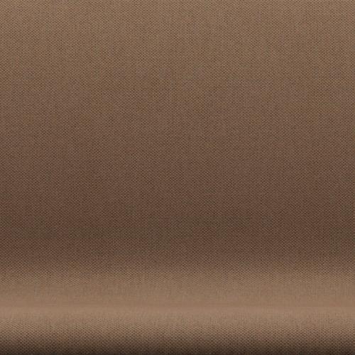 Fritz Hansen Swan Sofa 2-personers, svart lack/re-wool brun/naturlig