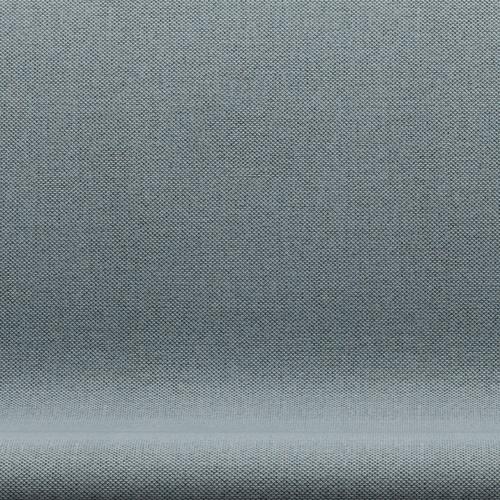 Fritz Hansen Swan Sofa 2-personers, svart lack/re-wool ljusblå/naturlig