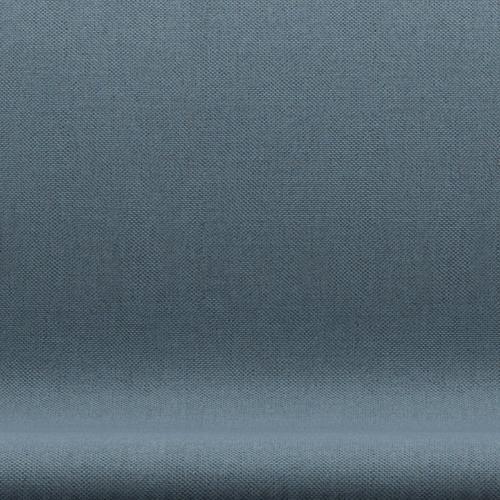 Fritz Hansen Svan soffa 2-personers, svart lack/omskull naturlig/ljusblå