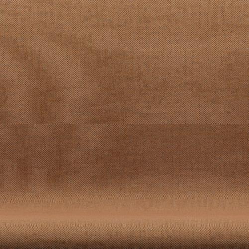 Fritz Hansen Swan Sofa 2-personers, svart lack/re-wool orange/naturlig