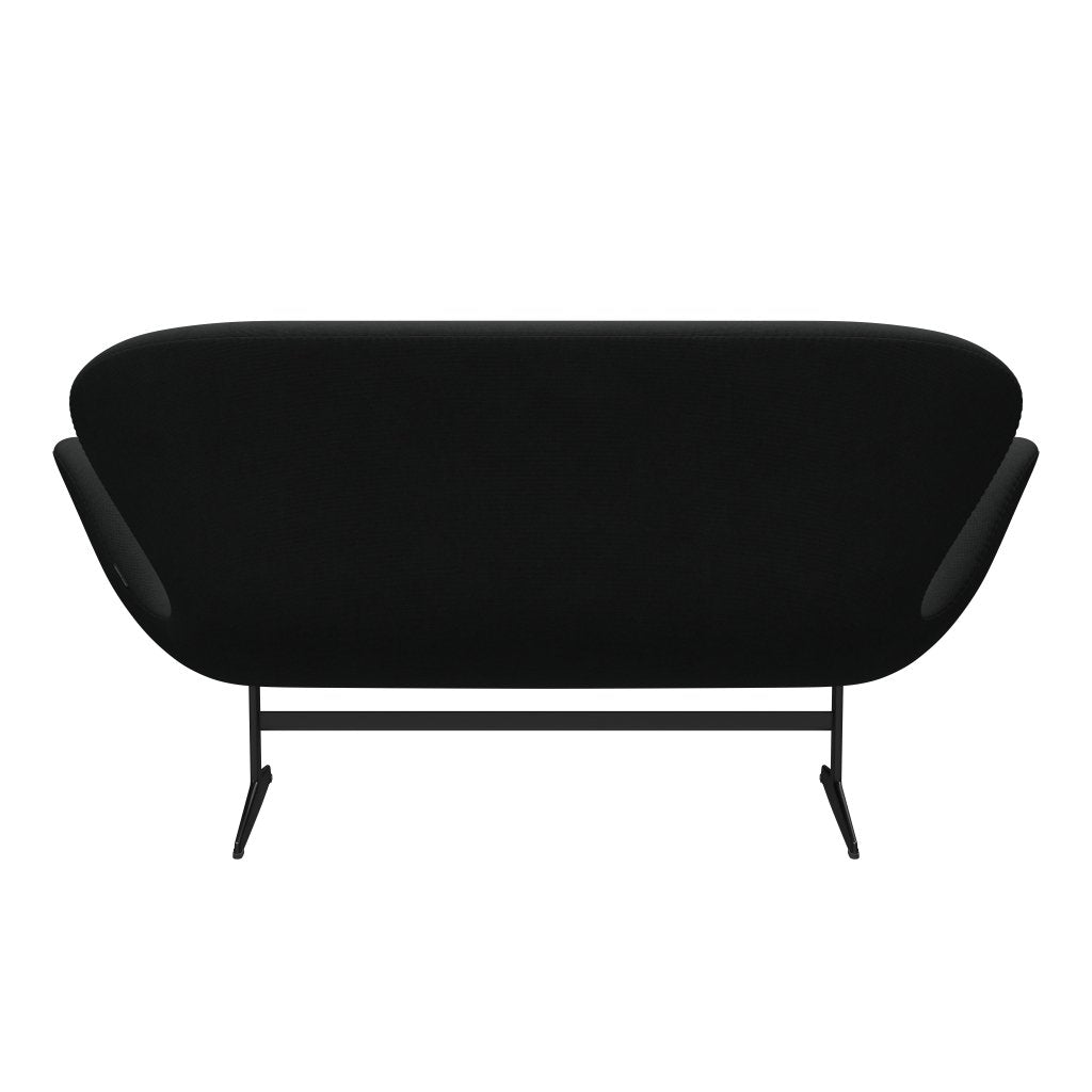 Fritz Hansen Swan Sofa 2-sits, svart lackerad/stålcut mörkbrun (380)