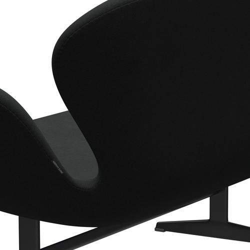 Fritz Hansen Swan Sofa 2-sits, svart lackerad/stålcut mörkbrun (380)