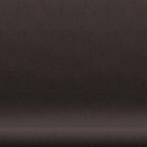 Fritz Hansen Svan soffa 2-personers, svart lack/steelcut mörk jordbrun