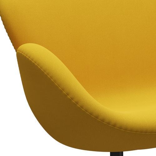Fritz Hansen Svan soffa 2-personers, svart lack/stålcut gul