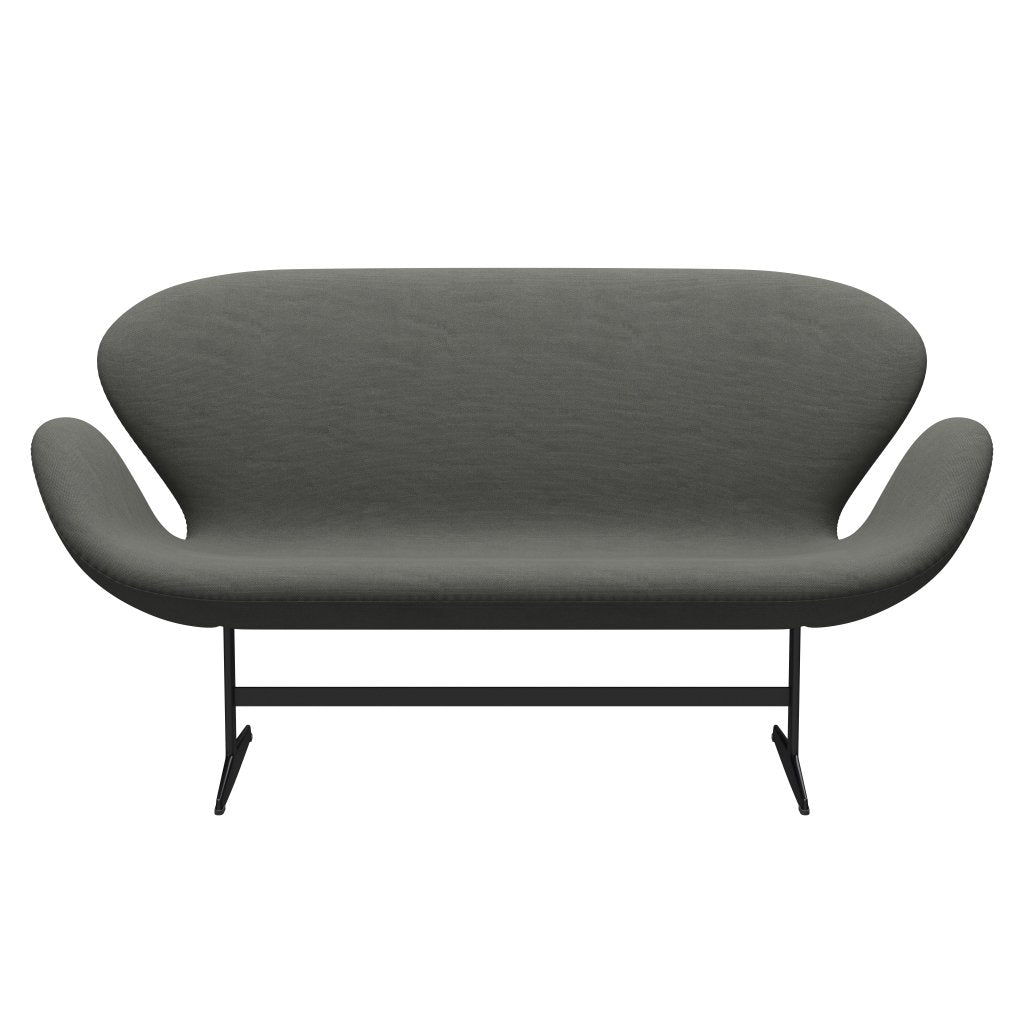 Fritz Hansen Svan soffa 2-sits, svart lackerad/stålcutgrå
