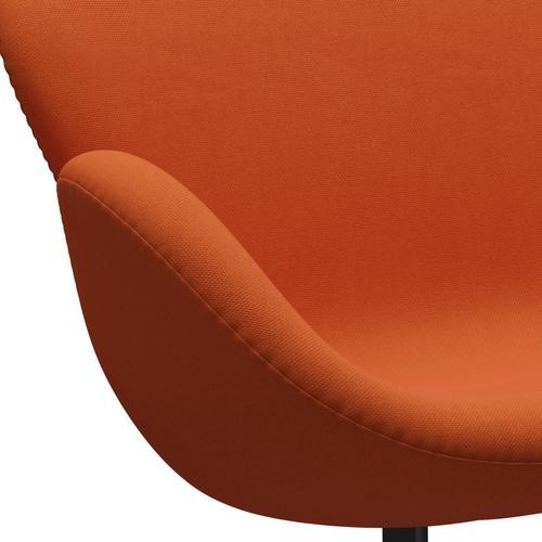 Fritz Hansen Svan soffa 2-personers, svart lack/steelcut mörk orange