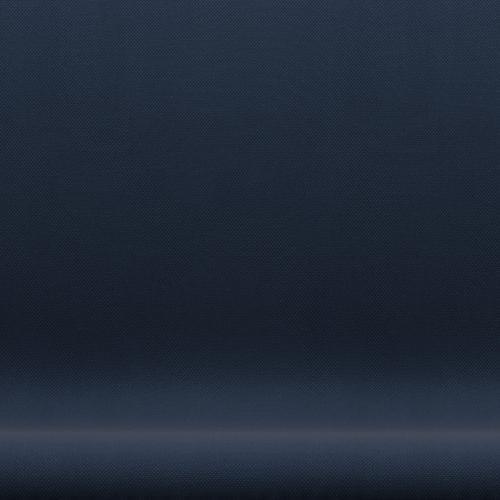 Fritz Hansen Svan soffa 2-personers, svart lack/stålcut mörk havblå