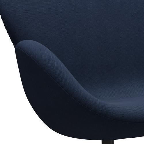 Fritz Hansen Swan Sofa 2-person, svart lackerad/steelcut Royal Blue