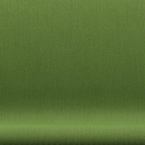 Fritz Hansen Svan soffa 2-personers, svart lack/steelcut trio gräsgrön