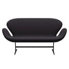 Fritz Hansen Svan soffa 2-person, svart lackerad/stålcut mörk lila
