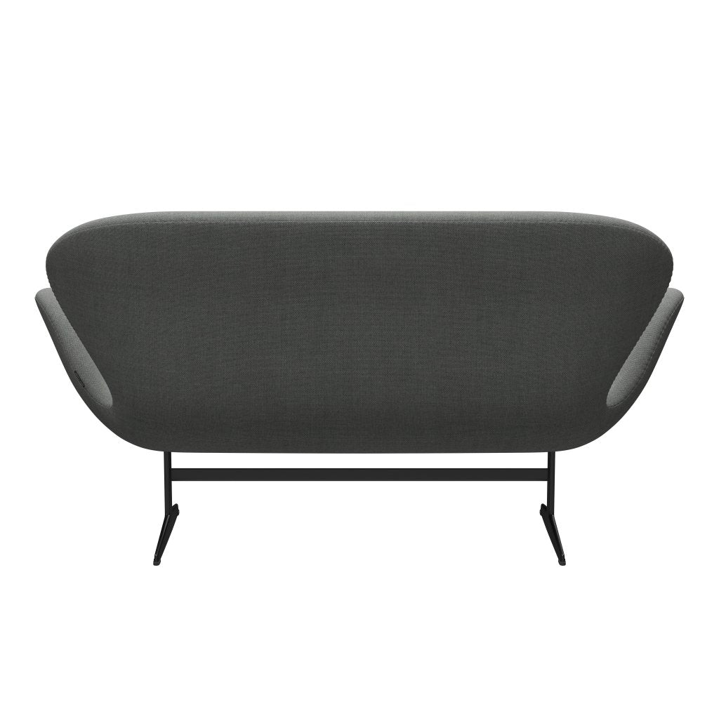 Fritz Hansen Svan soffa 2-person, svart lackerad/sunniva grå