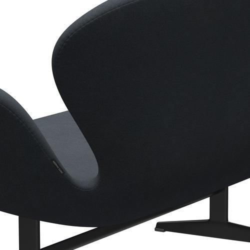 Fritz Hansen Svan soffa 2-person, svart lackerad/tonus mörkgrå