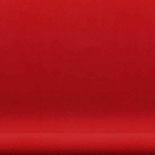 Fritz Hansen Svan soffa 2-sits, svart lackerad/tonus röd