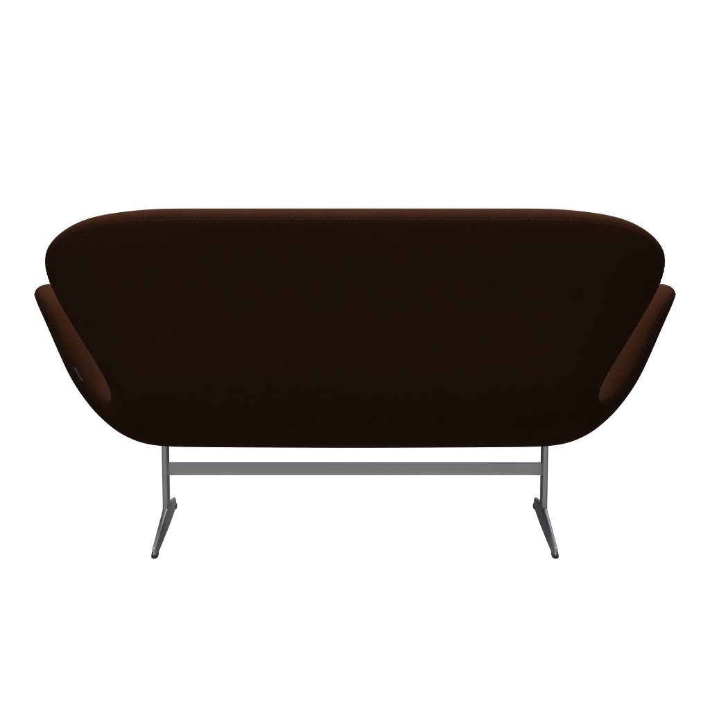 Fritz Hansen Svan soffa 2-sits, silvergrå/komfort mörkbrun