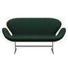 Fritz Hansen Svan soffa 2-sits, silvergrå/komfort mörkgrön
