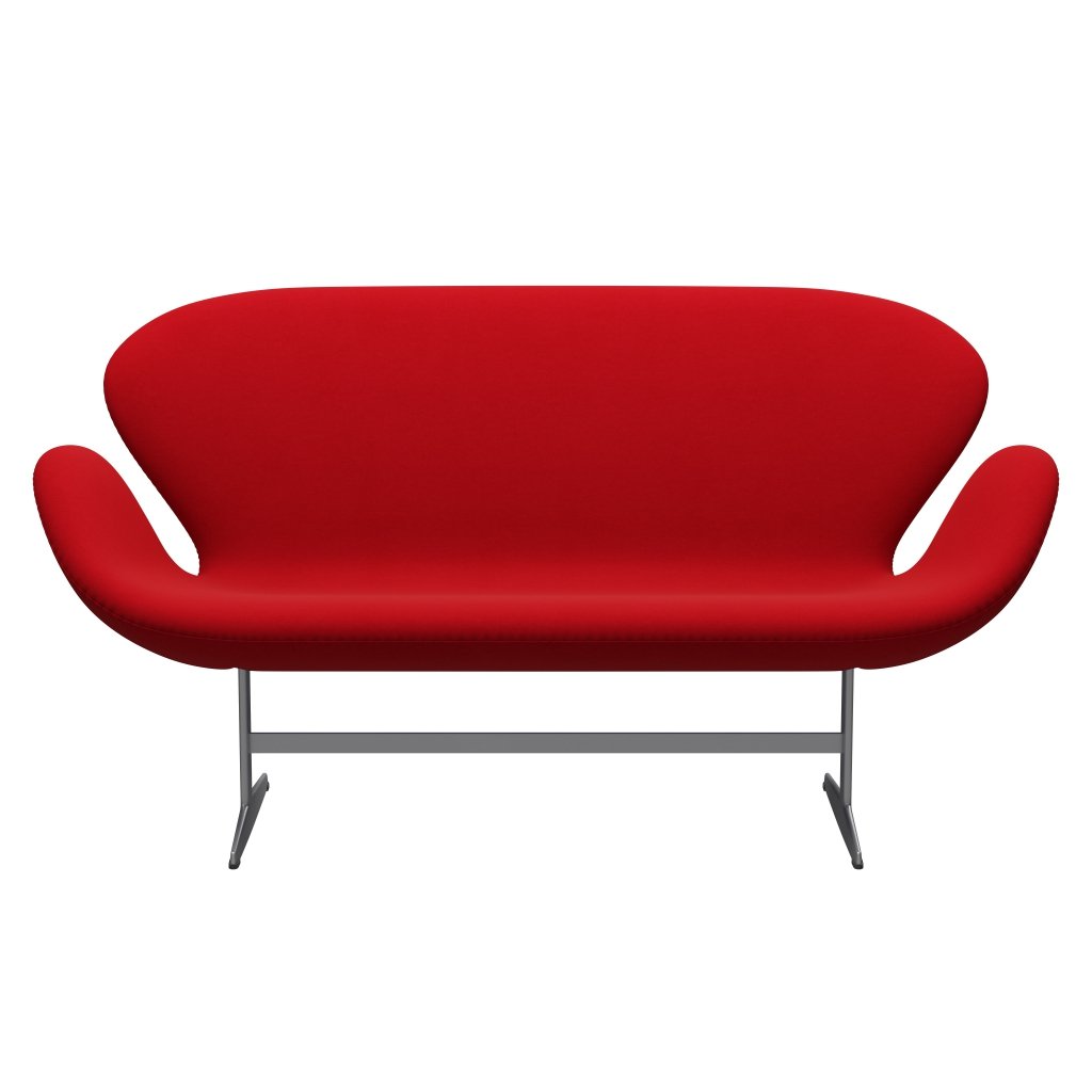 Fritz Hansen Swan Sofa 2-personers, Silver Grey/Comfort Red (64013)