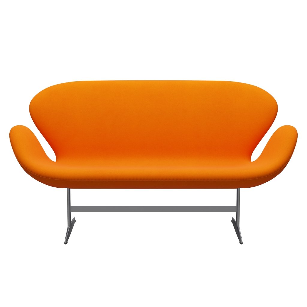 Fritz Hansen Svan soffa 2-personers, silvergrå/divina mörk orange