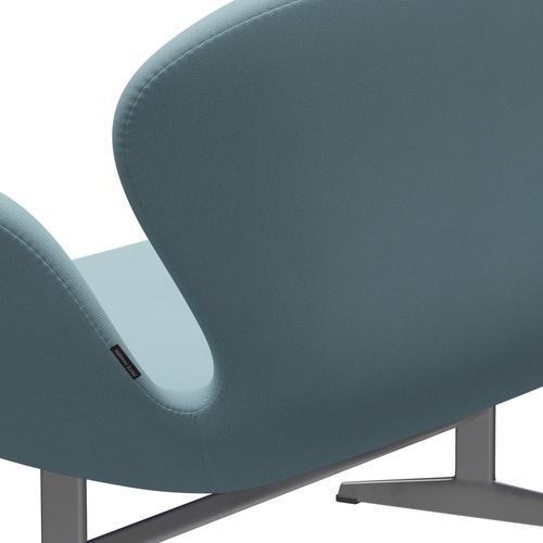 Fritz Hansen Svan soffa 2-personers, silvergrå/steelcut pastellblå