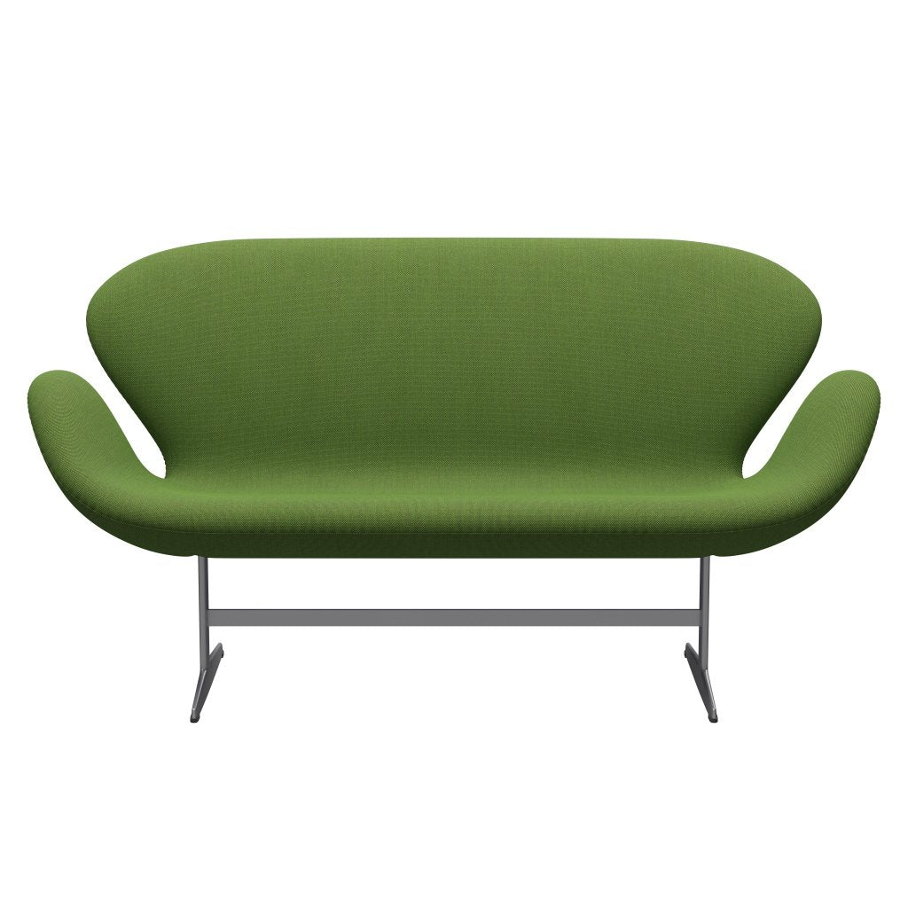 Fritz Hansen Svan soffa 2-personers, silvergrå/steelcut trio gräsgrön