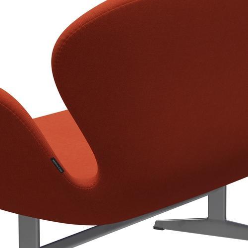 Fritz Hansen Svan soffa 2-personers, silvergrå/steelcut trio orange