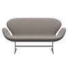 Fritz Hansen Svan soffa 2-sits, silvergrå/steelcut trio rosa/vit/svart