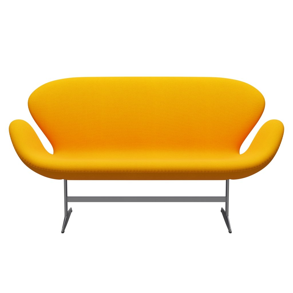 Fritz Hansen Svan soffa 2-personers, silvergrå/tonus gul orange