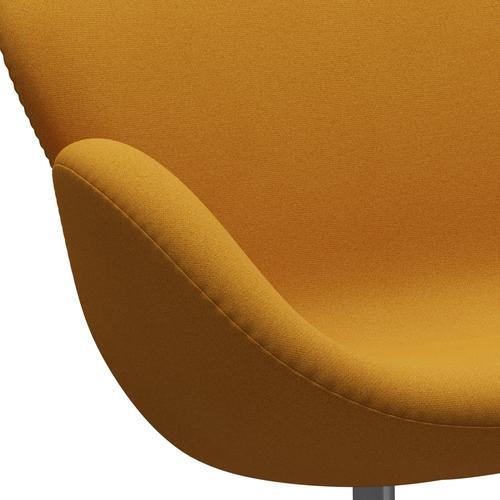 Fritz Hansen Svan soffa 2-personers, silvergrå/tonus varm gul