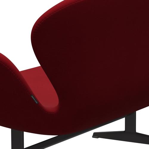 Fritz Hansen Svan soffa 2-personers, varm grafit/komfort Bordeaux röd