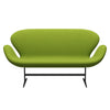 Fritz Hansen Svan soffa 2-personers, varm grafit/komfort ljusgrön (68000)