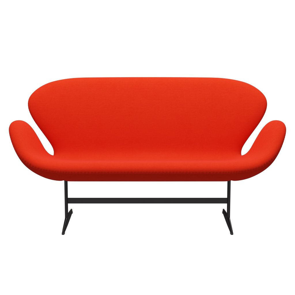 Fritz Hansen Svan soffa 2-personers, varm grafit/komfort orange/röd