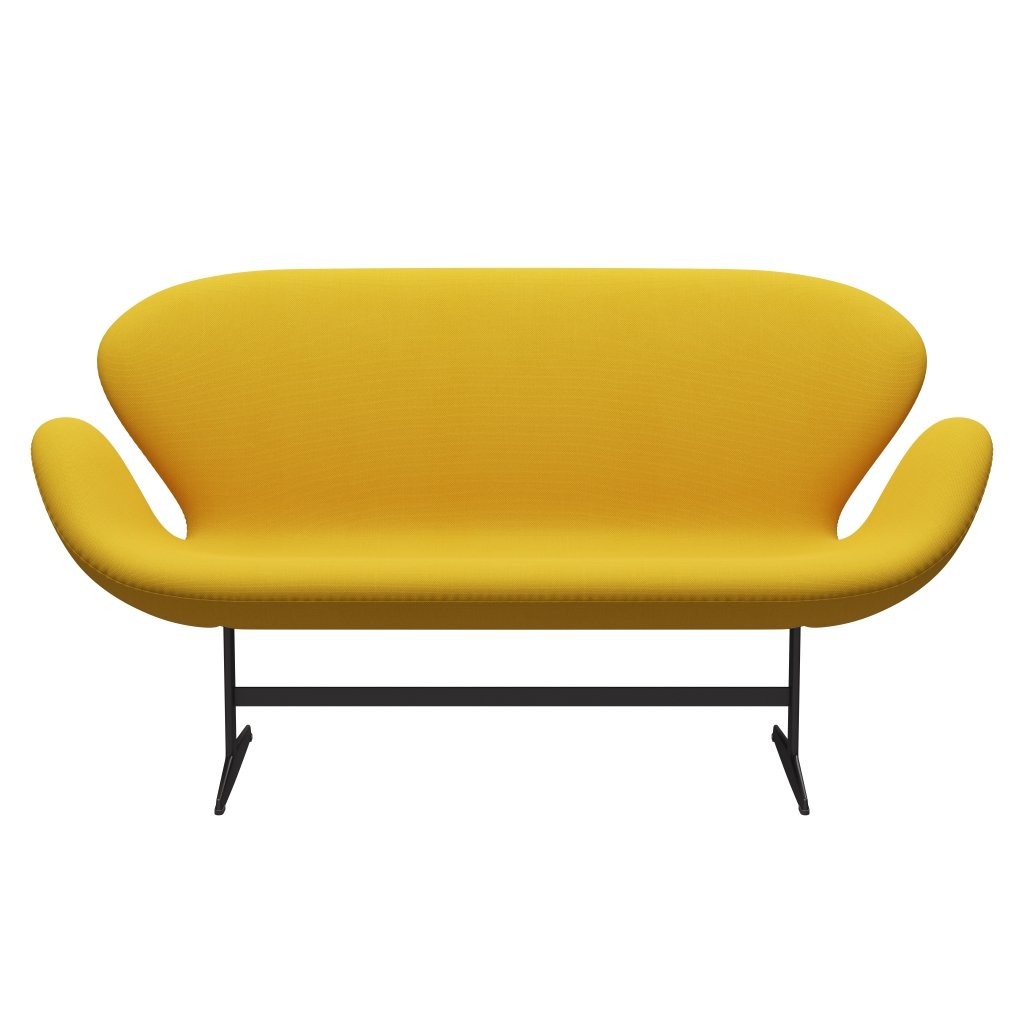 Fritz Hansen Svan soffa 2-personers, varm grafit/stålcut gul