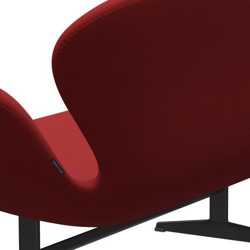 Fritz Hansen Svan soffa 2-personers, varm grafit/stålcut röd