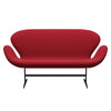 Fritz Hansen Swan Sofa 2-personers, varm grafit/steelcut standard/lätt-mörk röd