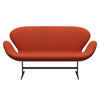 Fritz Hansen Svan soffa 2-personers, varm grafit/steelcut trio orange