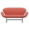 Fritz Hansen Svan soffa 2-personers, varm grafit/steelcut trio rosa/orange