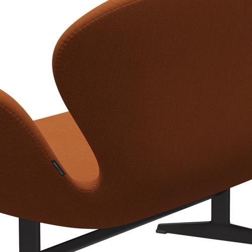 Fritz Hansen Svan soffa 2-personers, varm grafit/stålcuttrio bränd orange