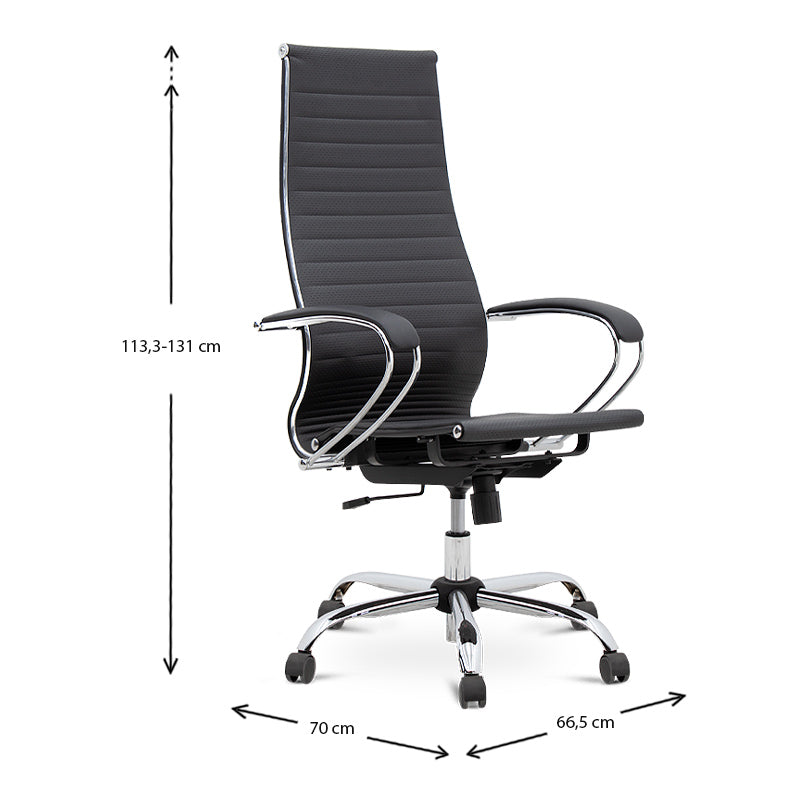 Office Chair PETER Black 66,5x70x118/130cm