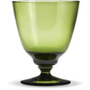 Holmegaard Flödesglas till fots, olivgrön