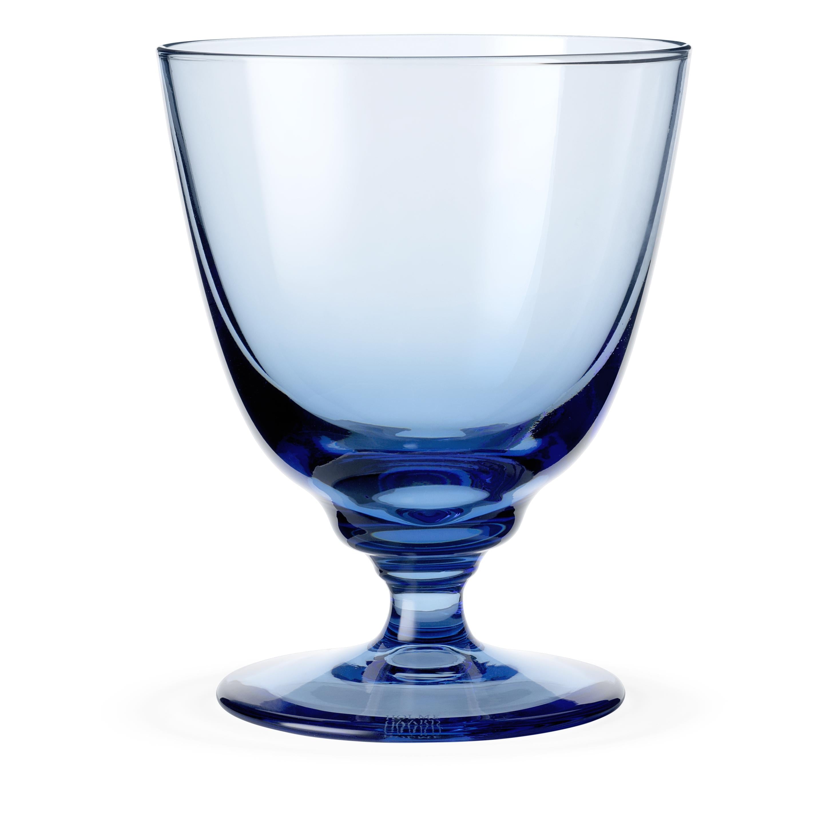 Holmegaard Flödesglas till fots 35 cl, blått