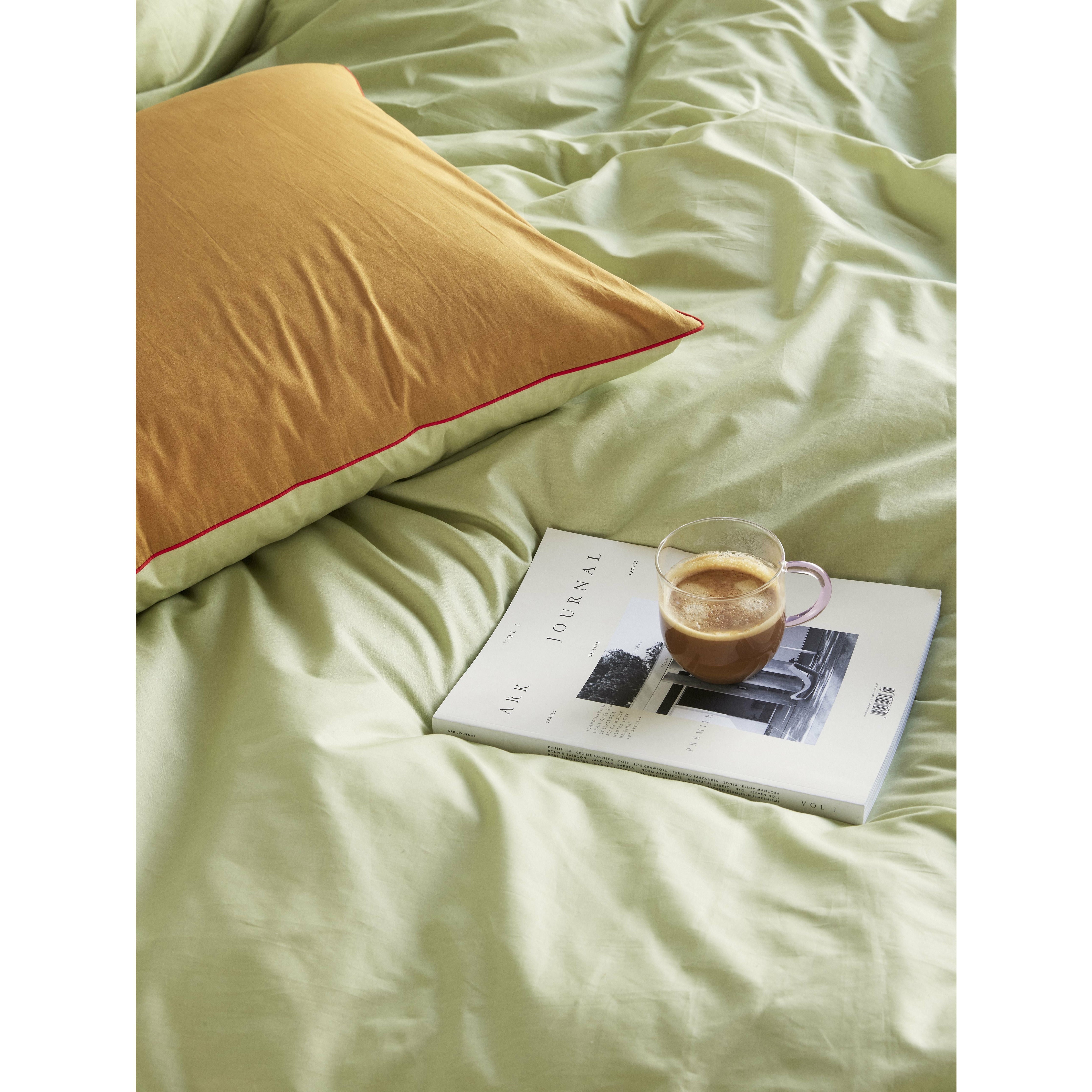 Hübsch Aki sängkläder grön/orange, 60/200 cm