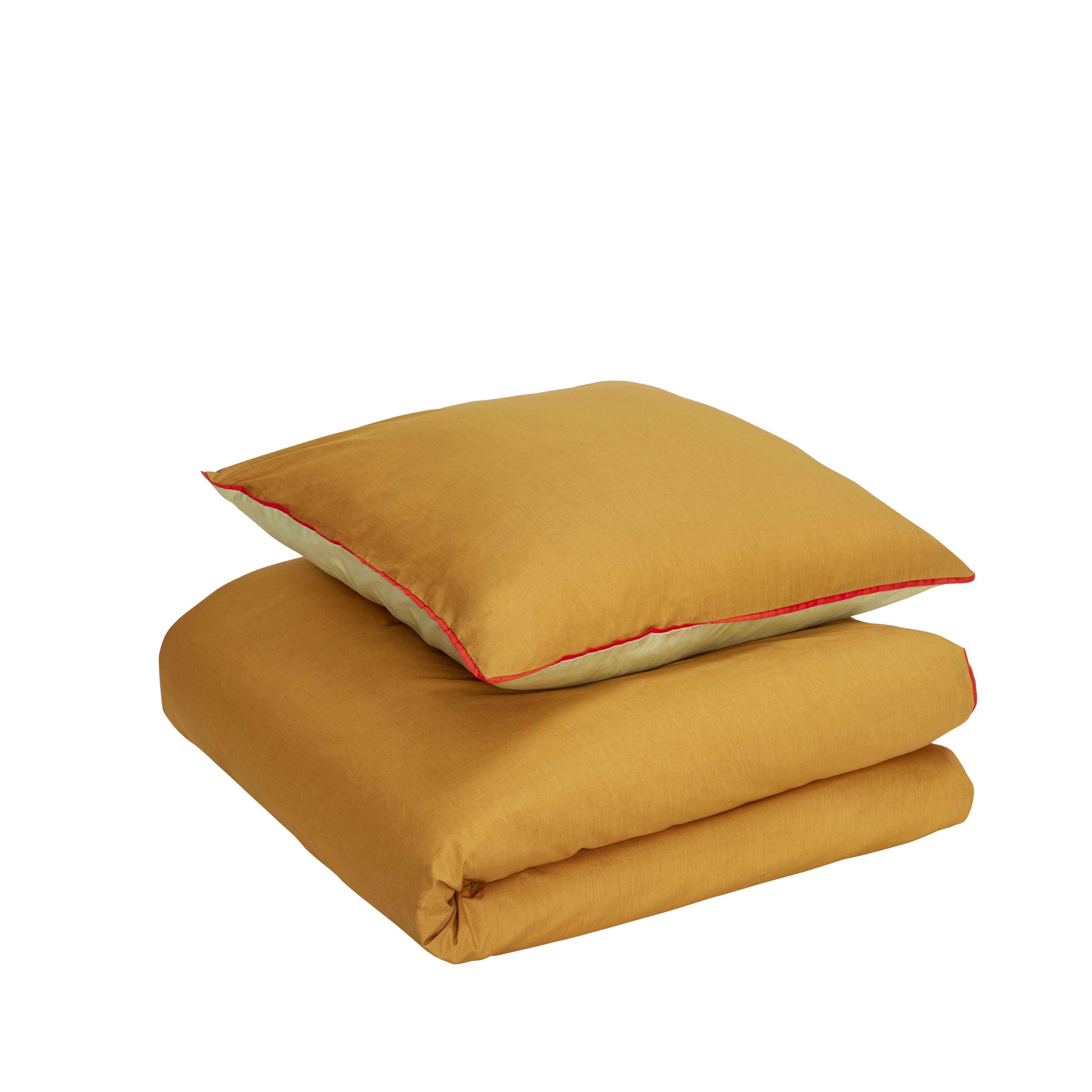 Hübsch Aki sängkläder grön/orange, 60/200 cm