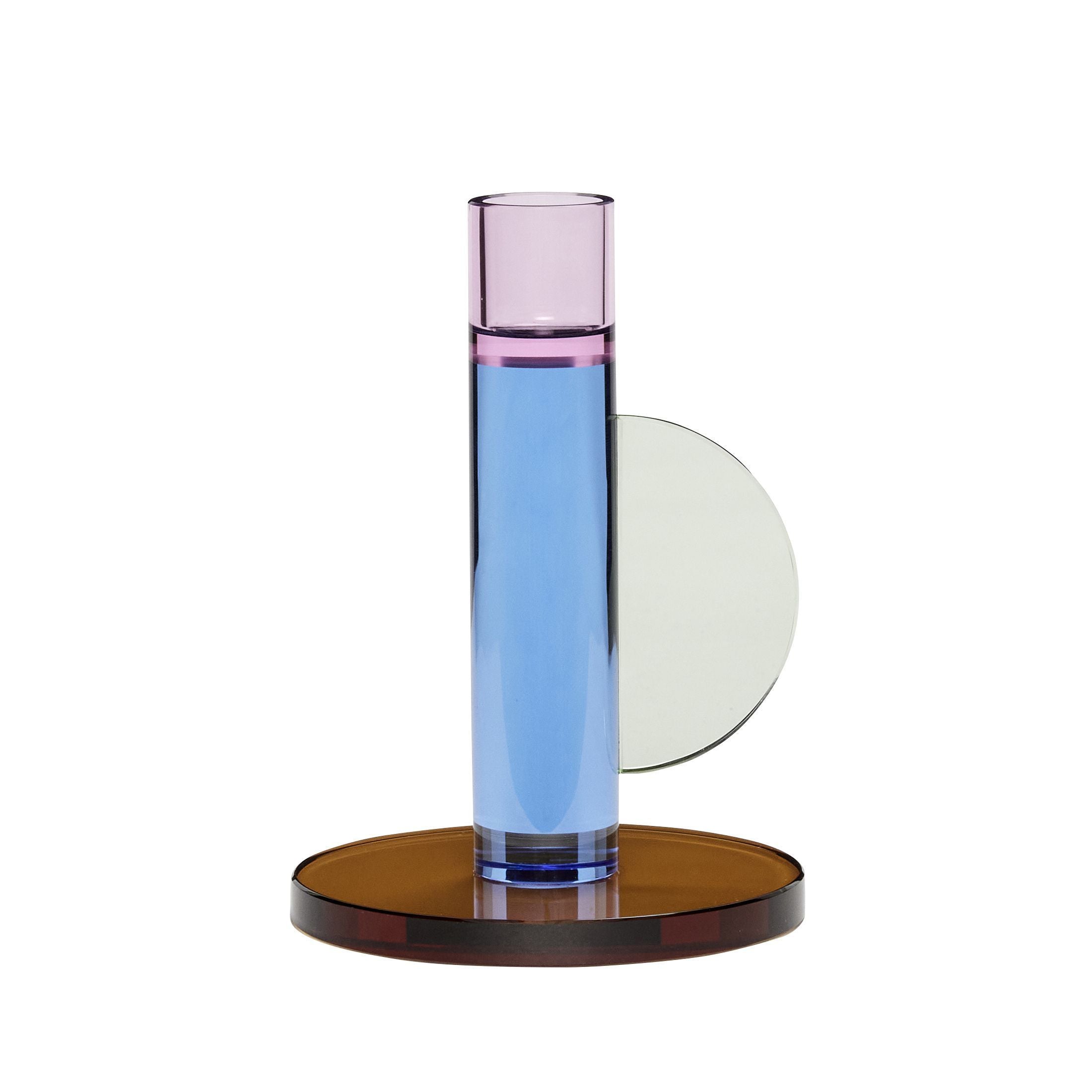Hübsch Astro Candlestick Crystal Pink/Blue/Brown