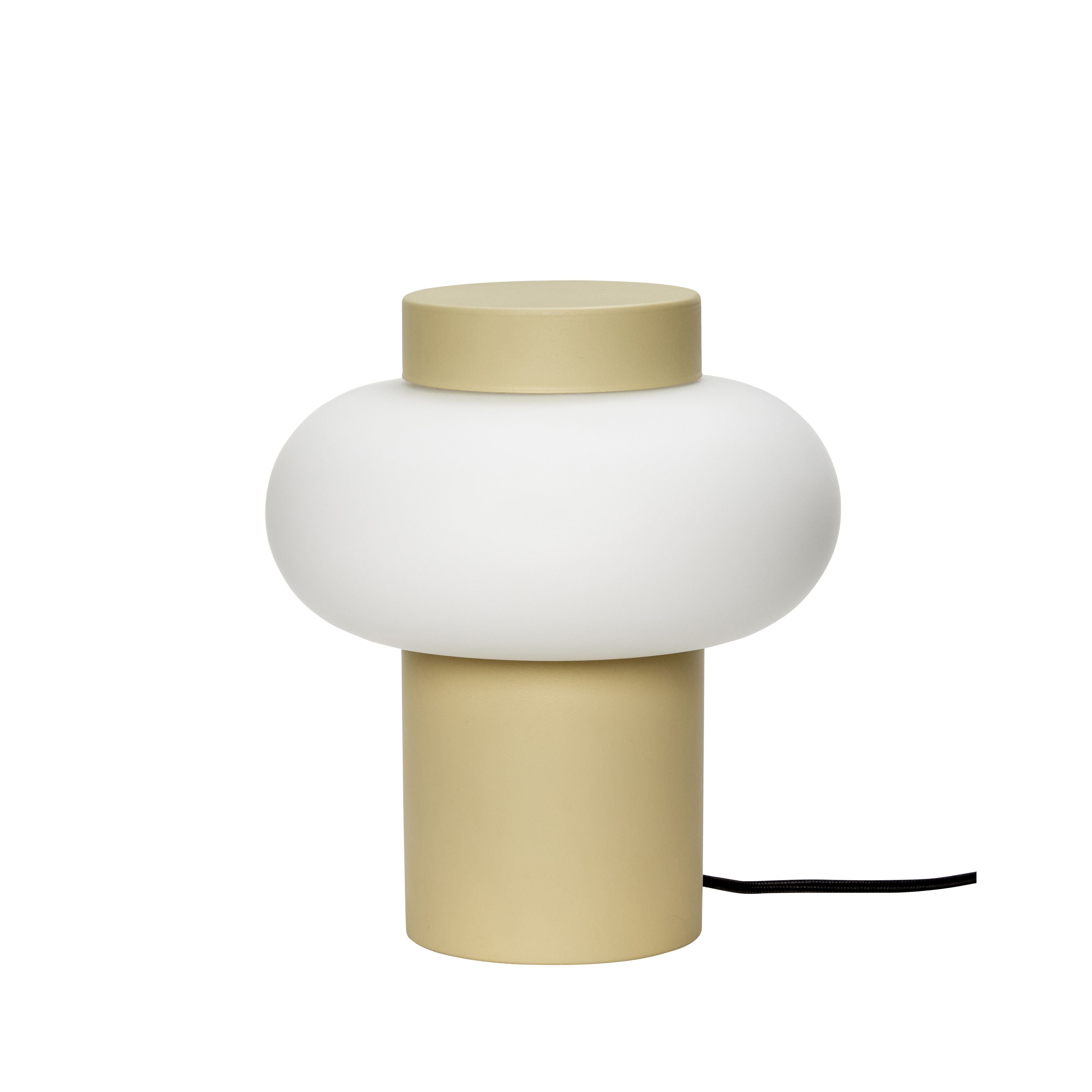 Hübsch CAMP TABLE LAMP METAL/GLASE GUL/OPAL