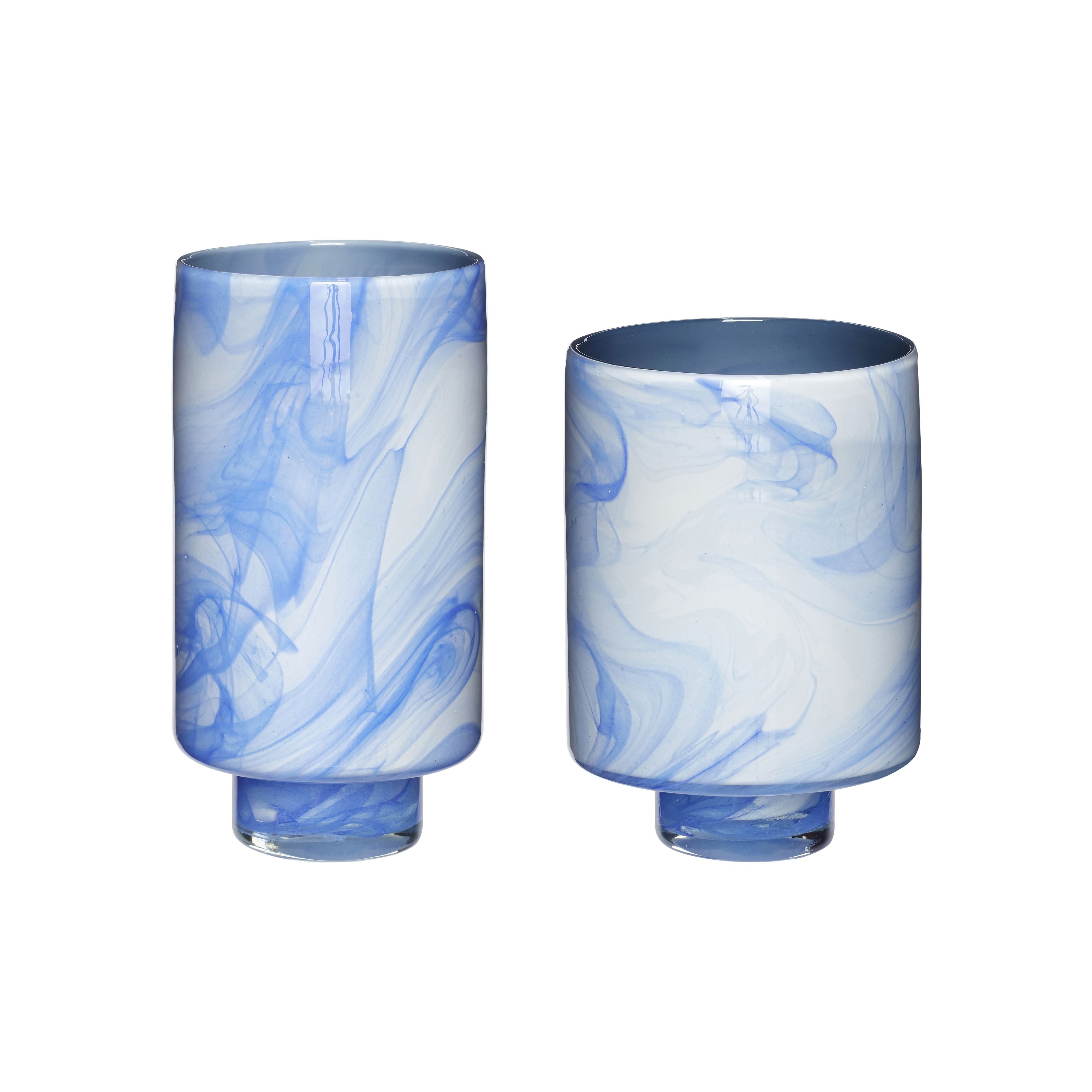 Hübsch Molnvas glas vit/blå uppsättning med 2