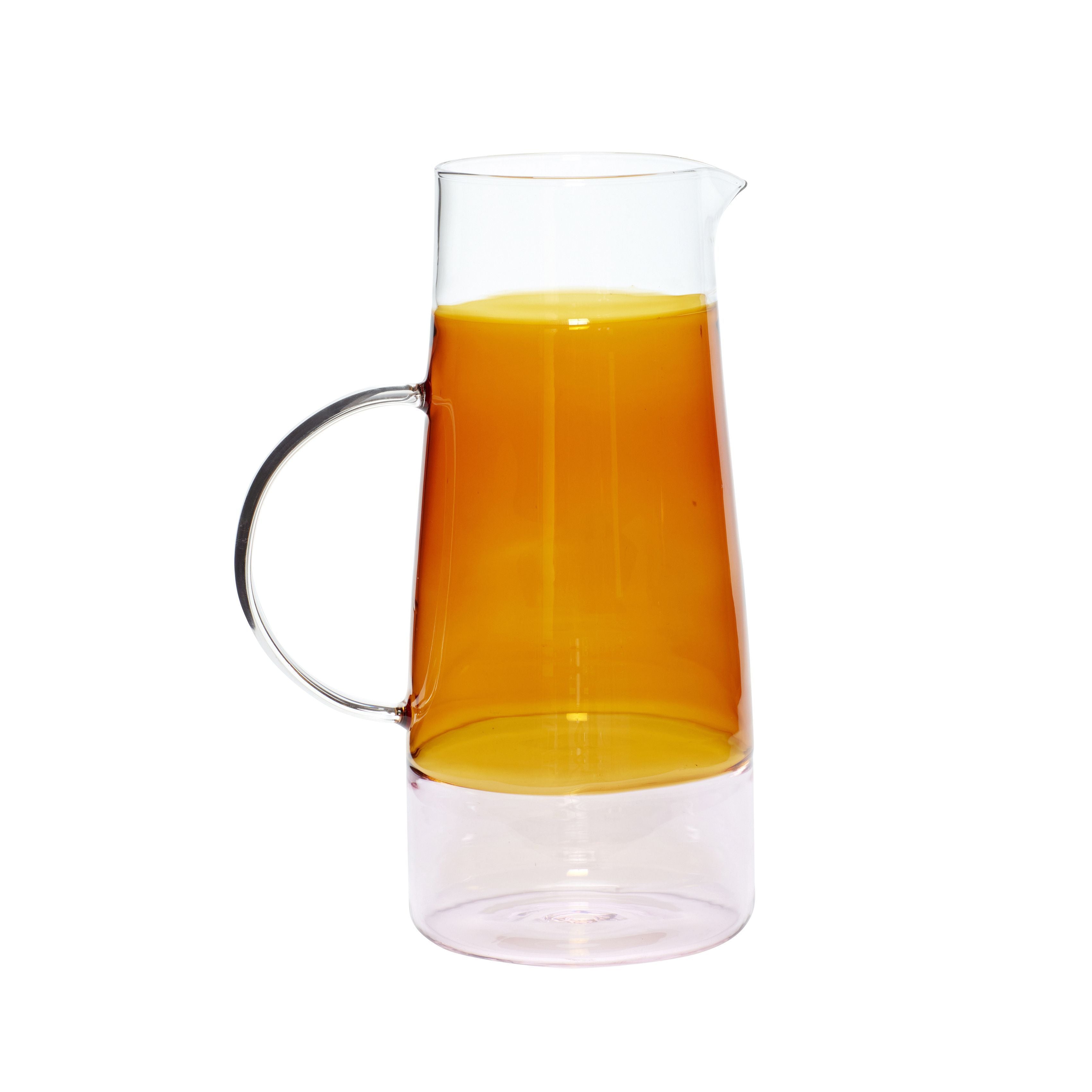 Hübsch Lemonade Karaffel Glas Klar/Ravgul/Lyserød