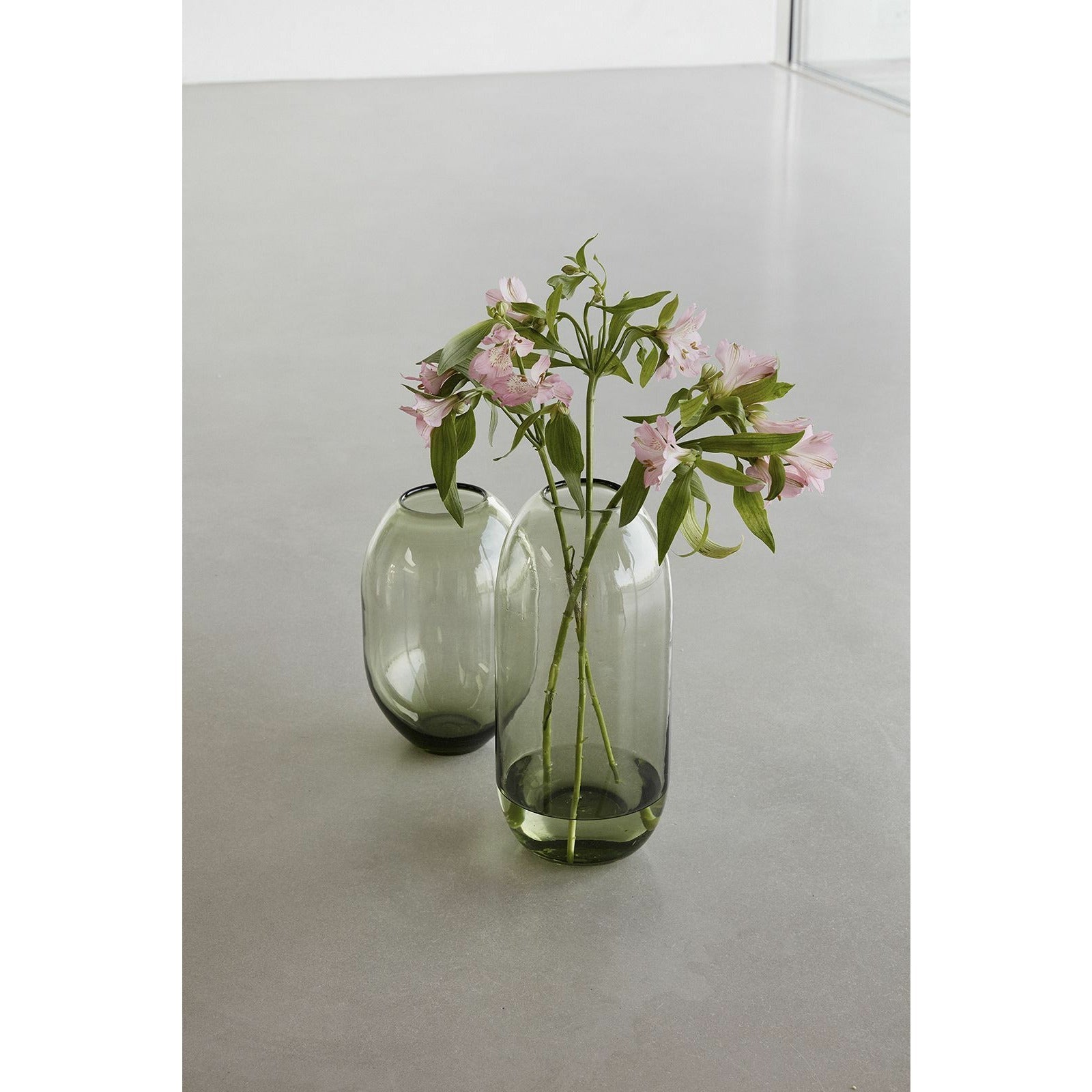 Hübsch Moss Vase Glass Green Set med 2
