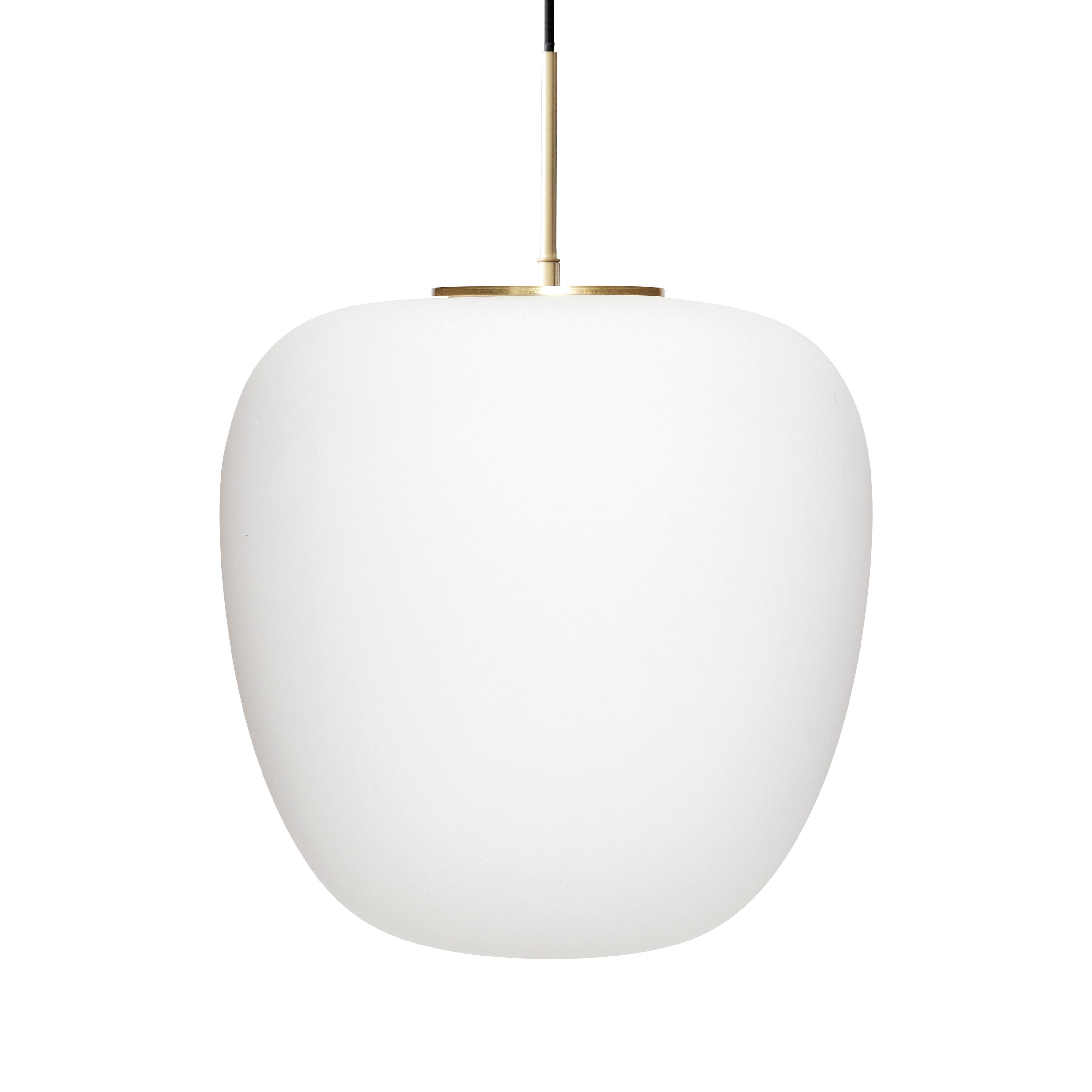 Hübsch Muse Lamp Glass White/Brass, 40x40 cm