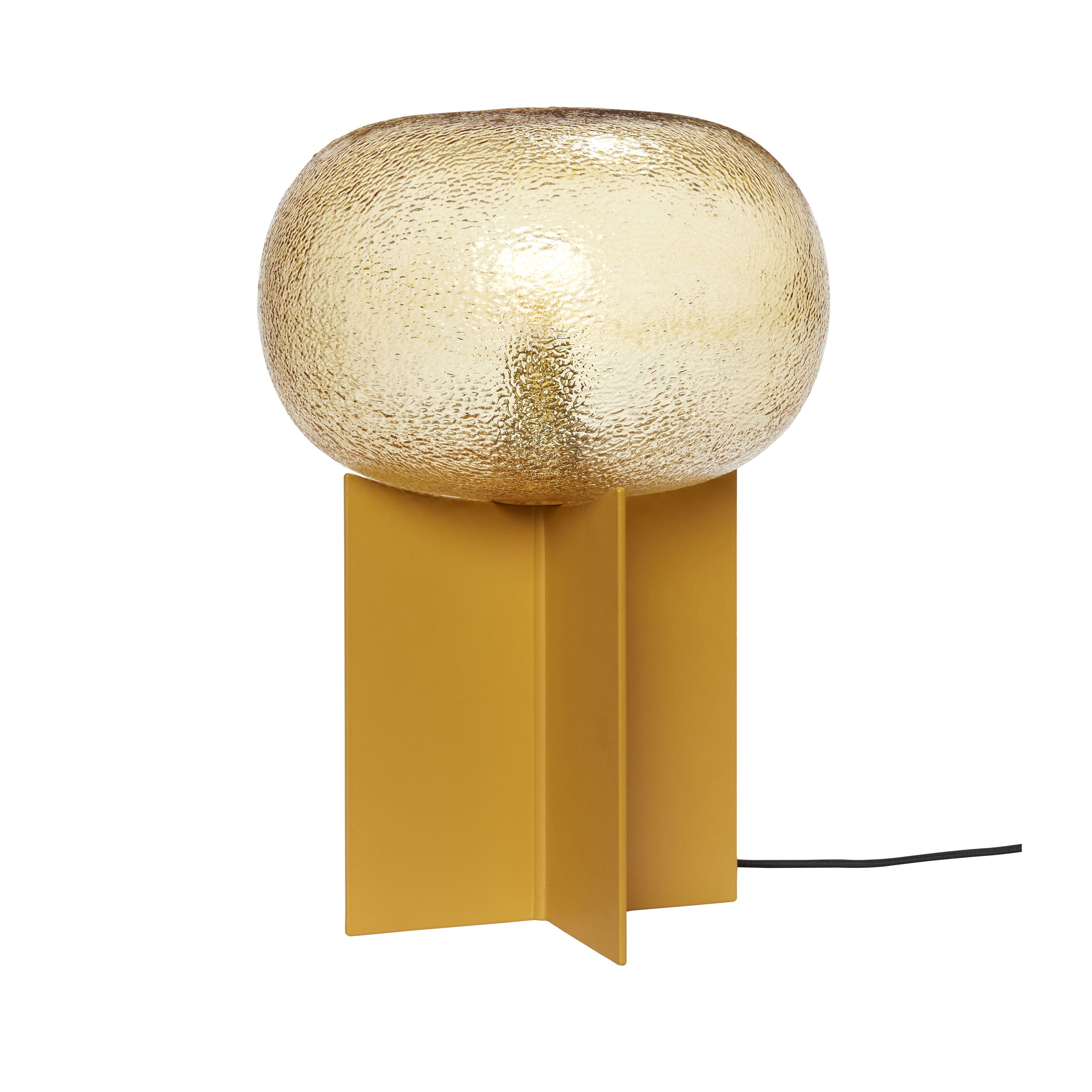 Hübsch Podium bordslampa glas bärnsten gul