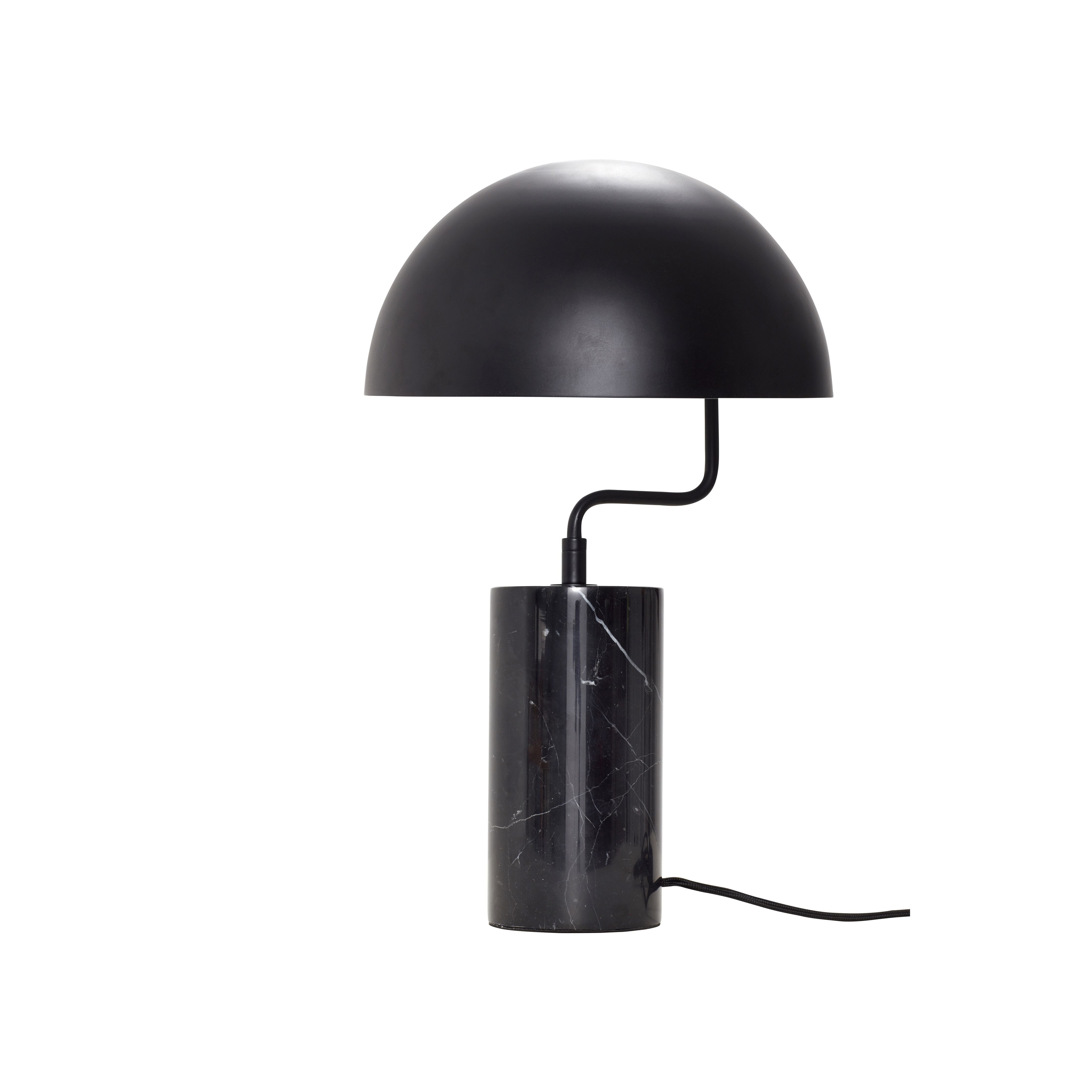 Hübsch Poise bordslampa svart metall/marmor