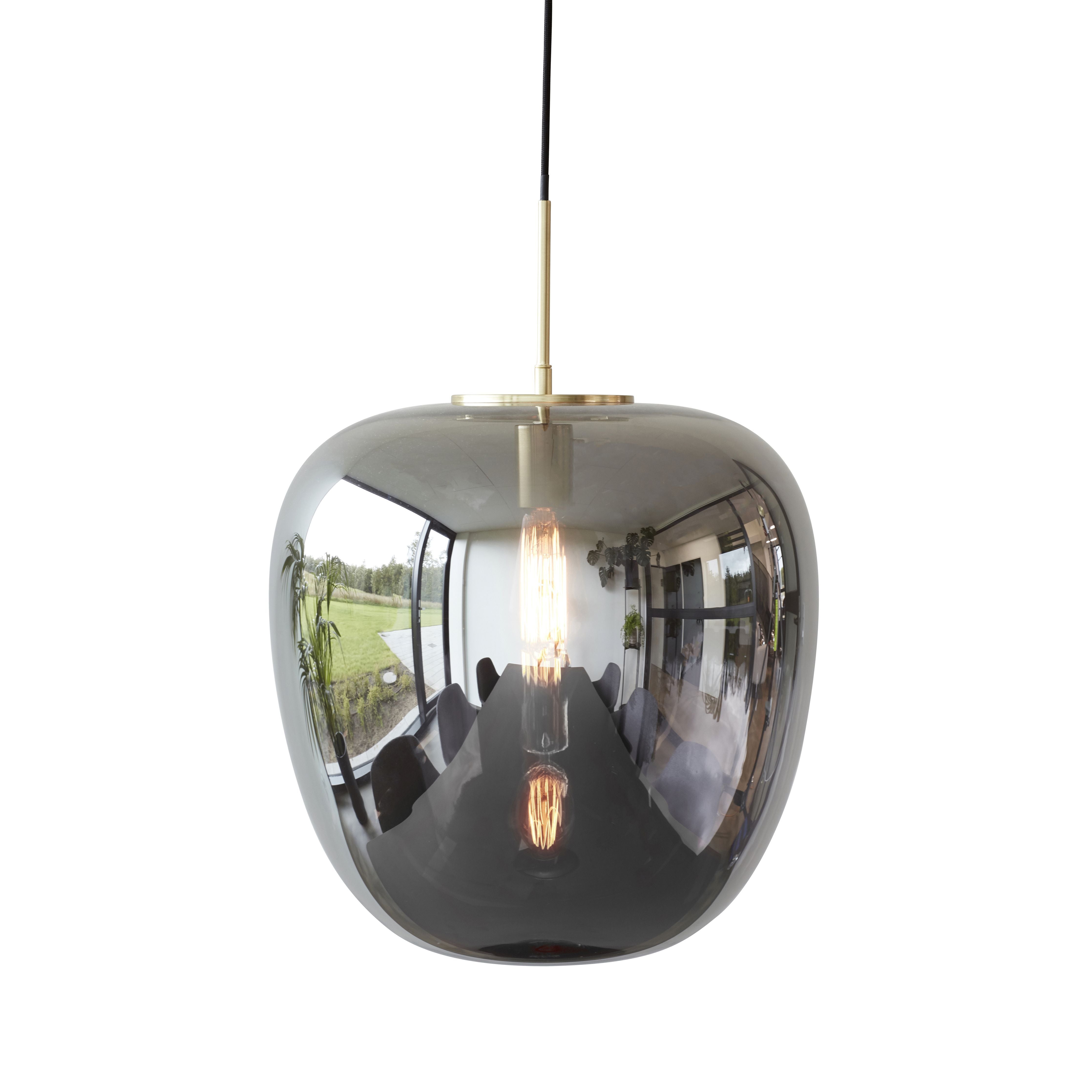 Hübsch Reflect Lampe Glas Jern/Messing, 40x40 Cm
